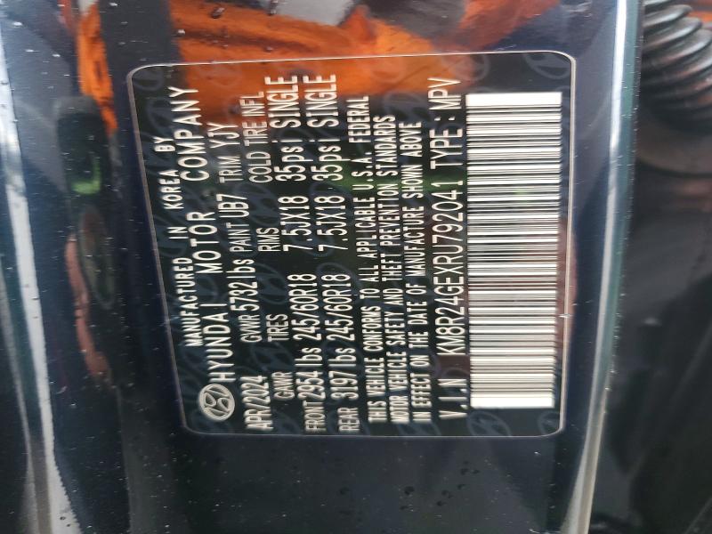 2024 Hyundai Palisade მანქანა იყიდება აუქციონზე, vin: KM8R24GEXRU792041, აუქციონის ნომერი: 45683856