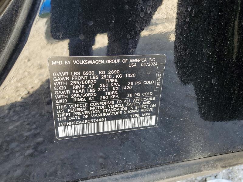 Aukcja sprzedaży 2024 Volkswagen Atlas, vin: 1V2HR2CA4RC574491, numer aukcji: 46294846