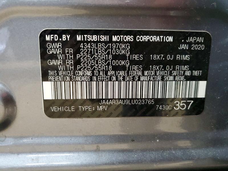 Продаж на аукціоні авто 2020 Mitsubishi Outlander Sport, vin: JA4AR3AU9LU023765, номер лоту: 48465506