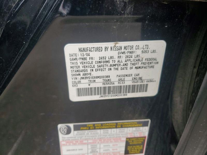 Auction sale of the 2006 Infiniti M45, vin: JNKBY01E66M200389, lot number: 78480325