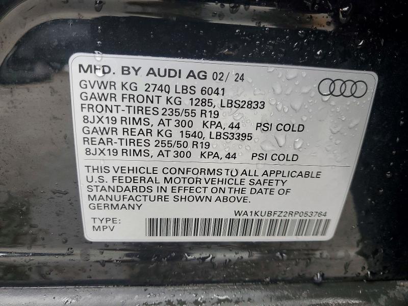 2024 Audi Q4 E-tron მანქანა იყიდება აუქციონზე, vin: WA1KUBFZ2RP053764, აუქციონის ნომერი: 79594525