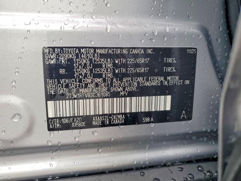 46632616 :رقم المزاد ، 2T3W1RFV8SC361085 vin ، 2025 Toyota Rav4 مزاد بيع