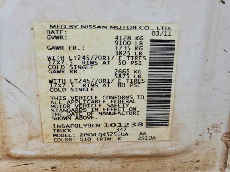 Aukcja sprzedaży 2012 Niss Nv 2500 Sv, vin: 1N6AF0LY9CN101238, numer aukcji: 79069815