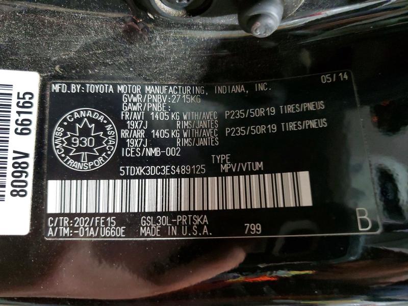 Продажа на аукционе авто 2014 Toyota Sienna, vin: 5TDXK3DC3ES489125, номер лота: 47160536