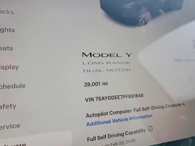 78413195 :رقم المزاد ، 7SAYGDEE7PF891848 vin ، 2023 Tesla Model Y مزاد بيع