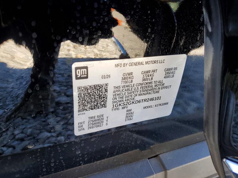 Продаж на аукціоні авто 2026 Gmc Yukon Xl, vin: 1GKS2GKD6TR246101, номер лоту: 41748926