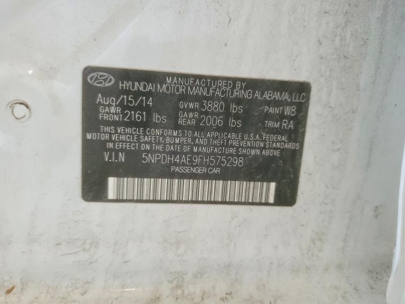 2015 Hyundai Elantra მანქანა იყიდება აუქციონზე, vin: 5NPDH4AE9FH575298, აუქციონის ნომერი: 46569066