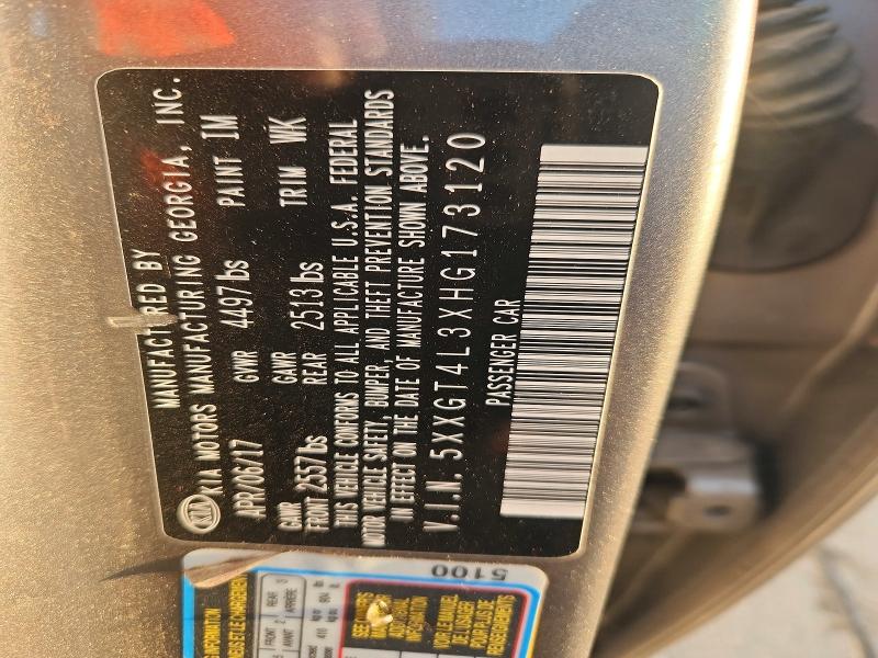 48335846 :رقم المزاد ، 5XXGT4L3XHG173120 vin ، 2017 Kia Optima مزاد بيع