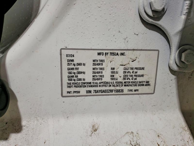 Продаж на аукціоні авто 2024 Tesla Model Y, vin: 7SAYGAEE2RF158835, номер лоту: 78927825