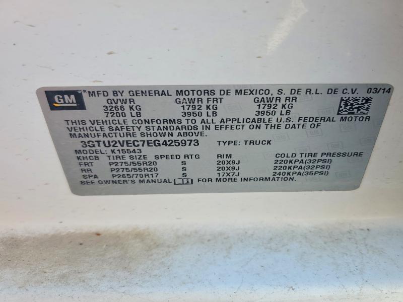 Продаж на аукціоні авто 2014 Gmc Sierra, vin: 3GTU2VEC7EG425973, номер лоту: 48120086