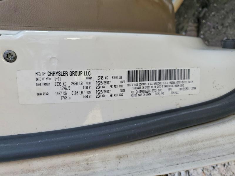 46817336 :رقم المزاد ، 2A4RR8DG3BR613333 vin ، 2011 Chrysler Town & Country مزاد بيع