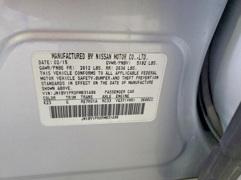 Продажа на аукционе авто 2015 Infiniti Q70l, vin: JN1BY1PR0FM831496, номер лота: 47806796