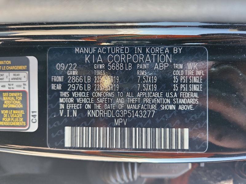 Aukcja sprzedaży 2023 Kia Sorento Hybrid, vin: KNDRHDLG3P5143277, numer aukcji: 41666316