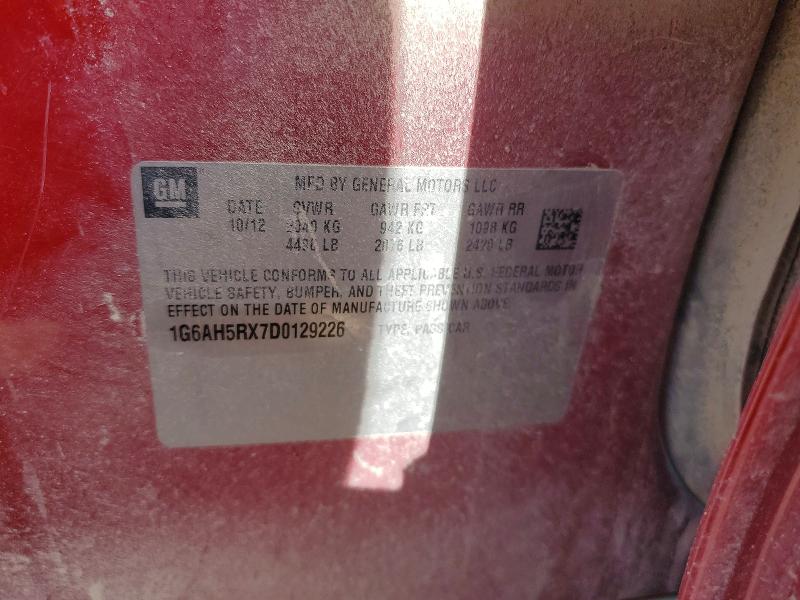 Aukcja sprzedaży 2013 Cadillac Ats, vin: 1G6AH5RX7D0129226, numer aukcji: 46829726