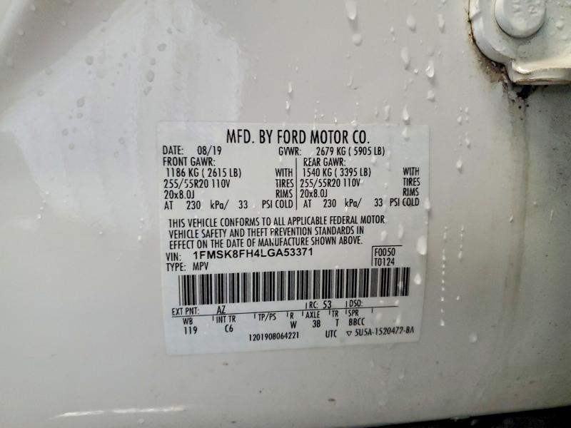 Продаж на аукціоні авто 2020 Ford Explorer, vin: 1FMSK8FH4LGA53371, номер лоту: 47111946