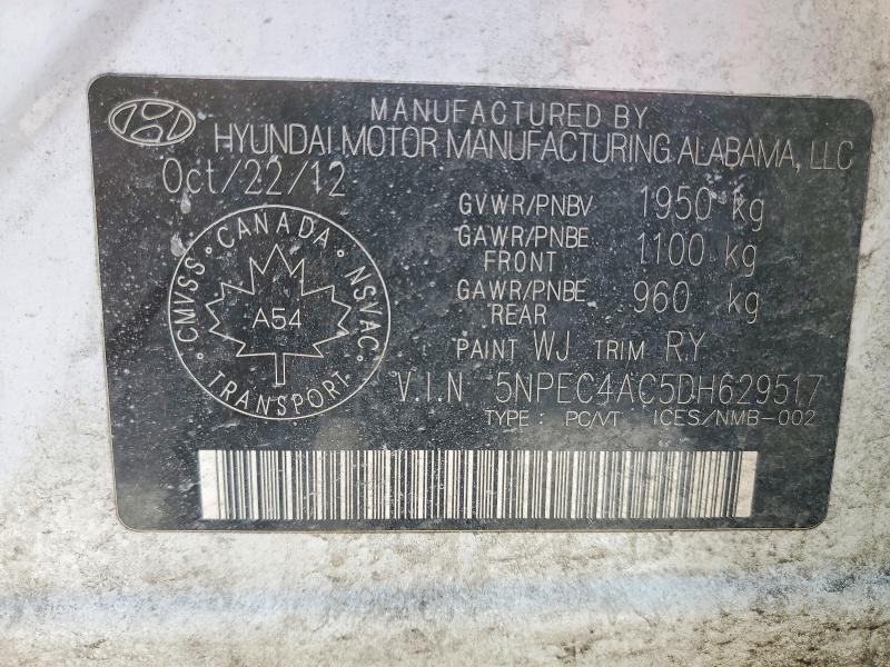 Aukcja sprzedaży 2013 Hyundai Sonata, vin: 5NPEC4AC5DH629517, numer aukcji: 77755485