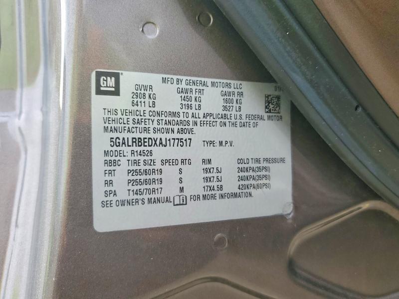 Aukcja sprzedaży 2010 Buick Enclave, vin: 5GALRBEDXAJ177517, numer aukcji: 45741676