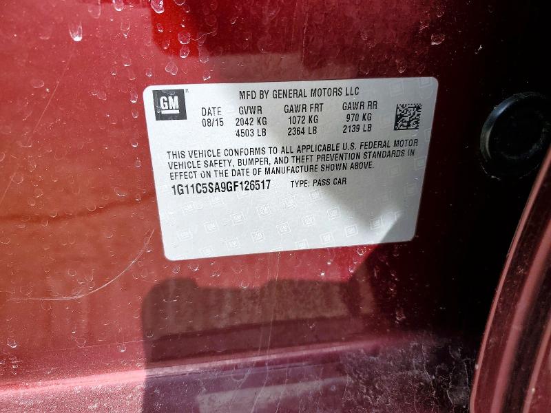 Aukcja sprzedaży 2016 Chevrolet Malibu Limited, vin: 1G11C5SA9GF126517, numer aukcji: 45921906