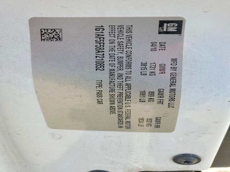 Продажа на аукционе авто 2010 Chevrolet Cobalt, vin: 1G1AF5F58A7210852, номер лота: 45727016