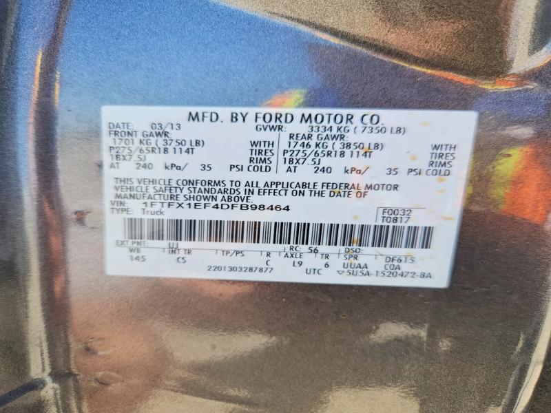 Auction sale of the 2013 Ford F150, vin: 1FTFX1EF4DFB98464, lot number: 47605176