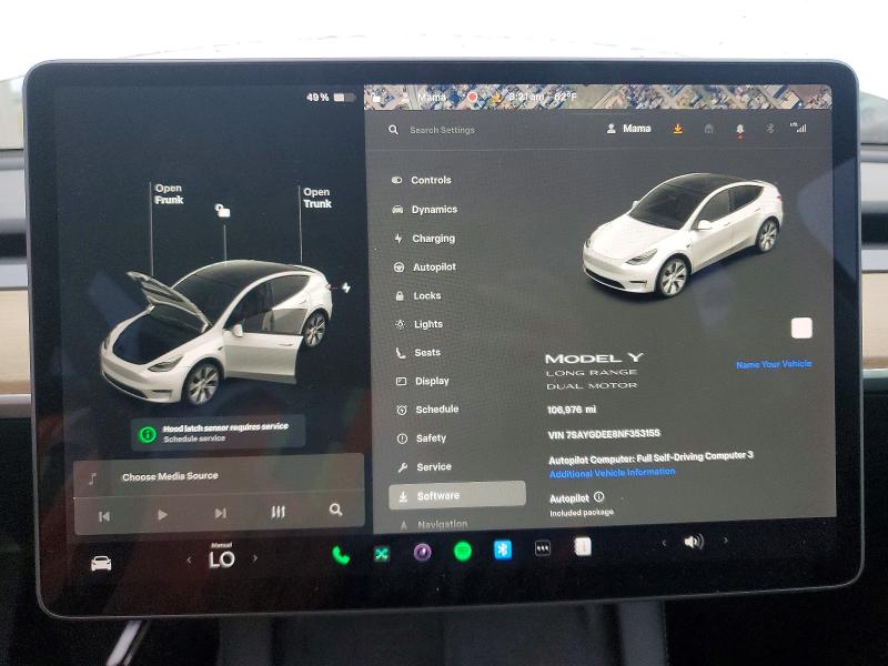 Aukcja sprzedaży 2022 Tesla Model Y, vin: 7SAYGDEE8NF353155, numer aukcji: 48157656