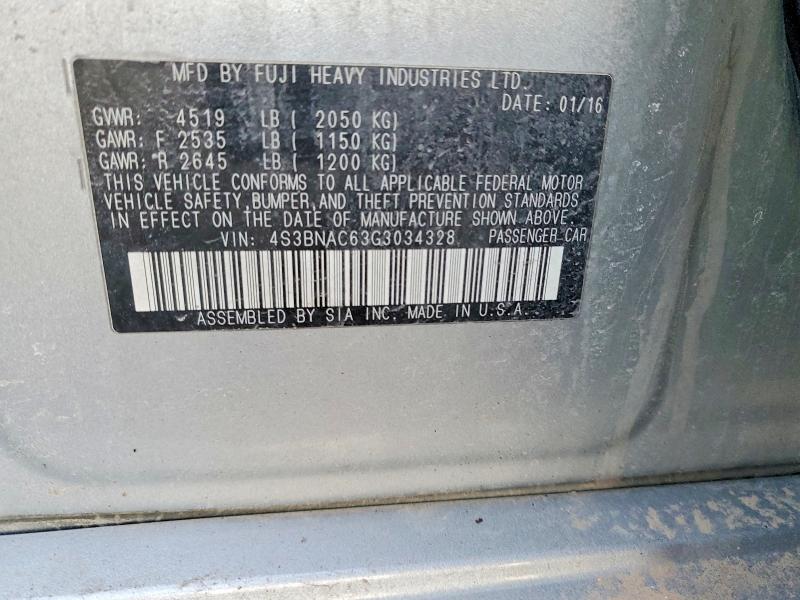 Продажа на аукционе авто 2016 Subaru Legacy, vin: 4S3BNAC63G3034328, номер лота: 46552606