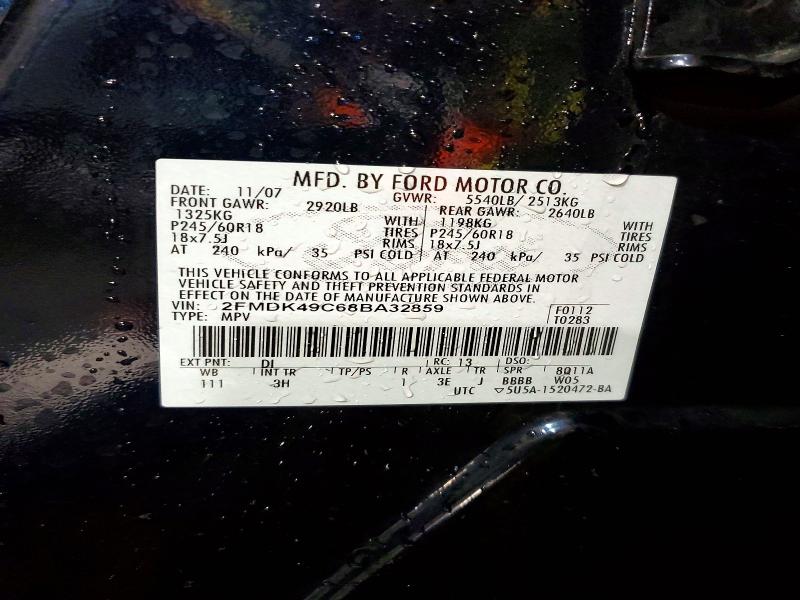 Aukcja sprzedaży 2008 Ford Edge, vin: 2FMDK49C68BA32859, numer aukcji: 47626696