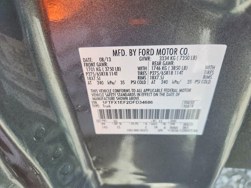 46648366 :رقم المزاد ، 1FTFX1EF2DFD34686 vin ، 2013 Ford F150 مزاد بيع