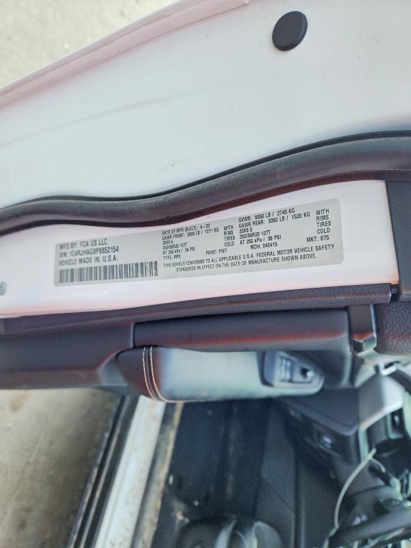 2023 Jeep Grand Cherokee მანქანა იყიდება აუქციონზე, vin: 1C4RJHAG8P8852154, აუქციონის ნომერი: 47464286