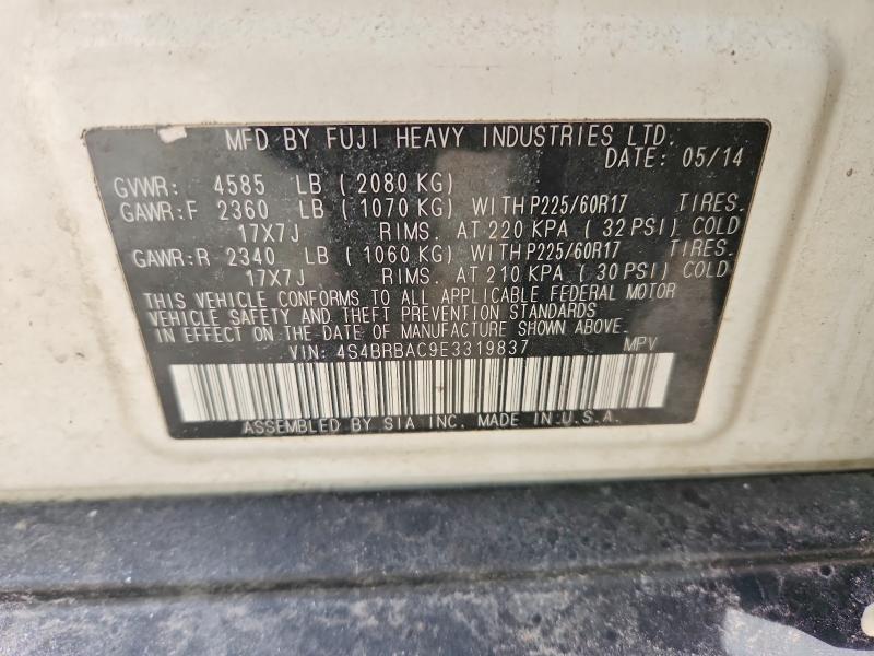Aukcja sprzedaży 2014 Subaru Outback, vin: 4S4BRBAC9E3319837, numer aukcji: 46021116