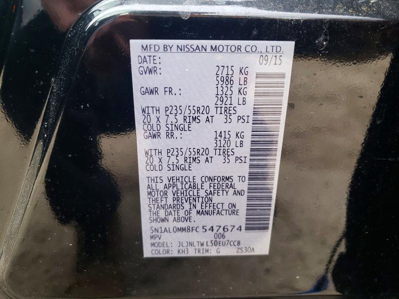 Продажа на аукционе авто 2015 Infiniti Qx60, vin: 5N1AL0MM8FC547674, номер лота: 46405256