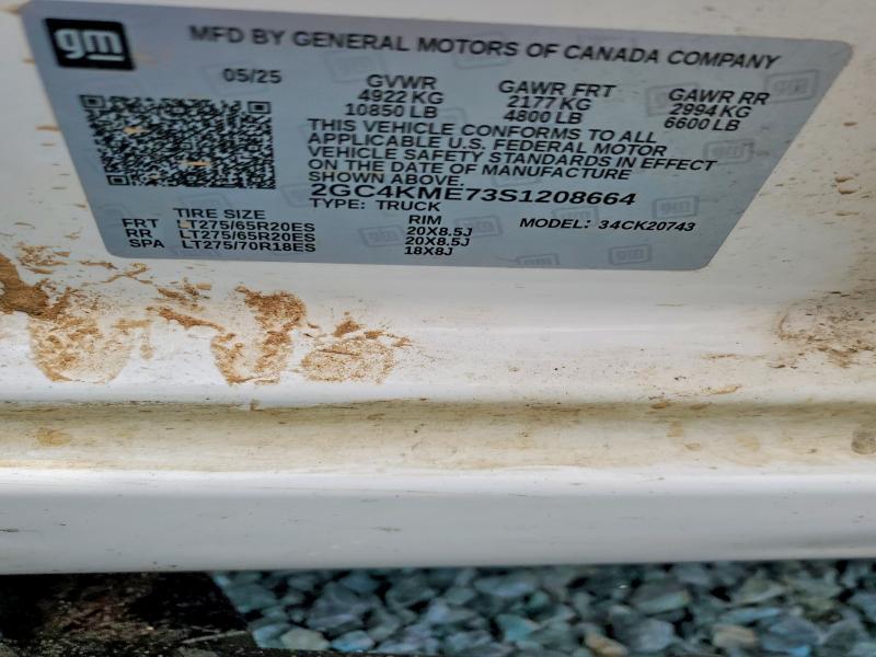 2025 Chevrolet Silverado მანქანა იყიდება აუქციონზე, vin: 2GC4KME73S1208664, აუქციონის ნომერი: 41921416