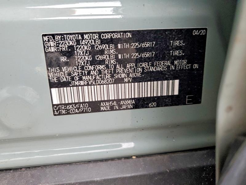 Продаж на аукціоні авто 2020 Toyota Rav4 Hybrid, vin: JTMRWRFV5LD068207, номер лоту: 47764806