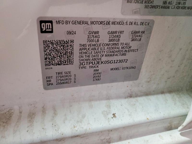 41980576 :رقم المزاد ، 3GTPUJEK0SG123072 vin ، 2025 Gmc Sierra مزاد بيع