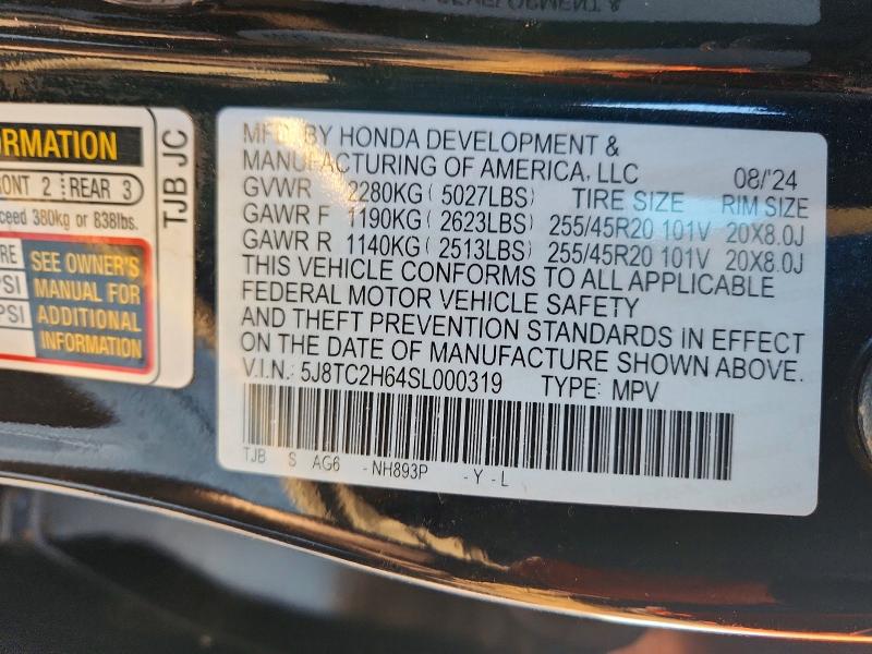 Aukcja sprzedaży 2025 Acura Rdx, vin: 5J8TC2H64SL000319, numer aukcji: 45917736