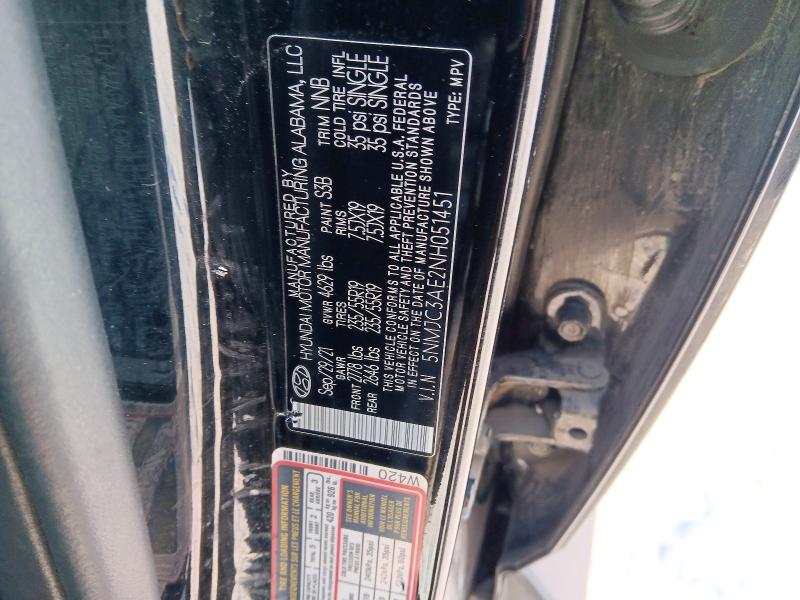 Aukcja sprzedaży 2022 Hyundai Tucson, vin: 5NMJC3AE2NH051451, numer aukcji: 41979226