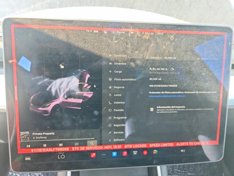 Продажа на аукционе авто 2020 Tesla Model 3, vin: 5YJ3E1EA6LF799259, номер лота: 41777436