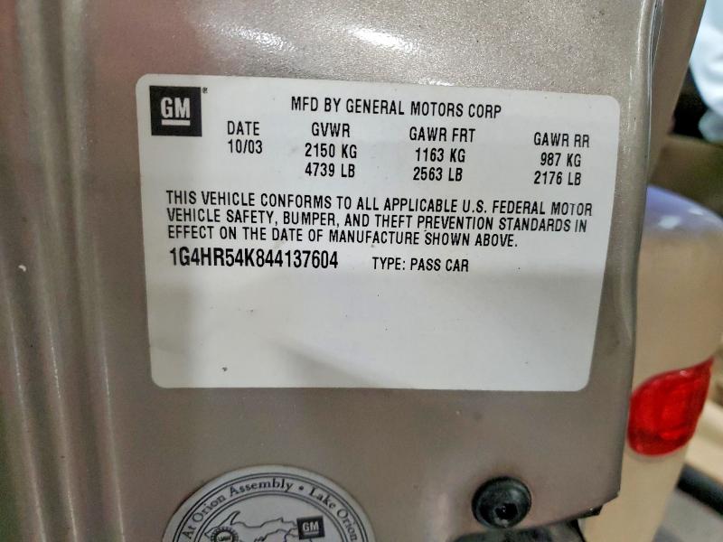 47832556 :رقم المزاد ، 1G4HR54K844137604 vin ، 2004 Buick Lesabre مزاد بيع