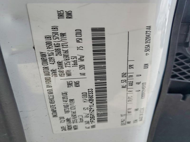 Продаж на аукціоні авто 2020 Ford Transit, vin: 1FDBW5Z81LKB80333, номер лоту: 79989255