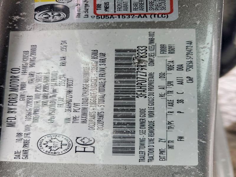 Aukcja sprzedaży 2009 Ford Fusion, vin: 3FAHP07Z79R178333, numer aukcji: 41809326