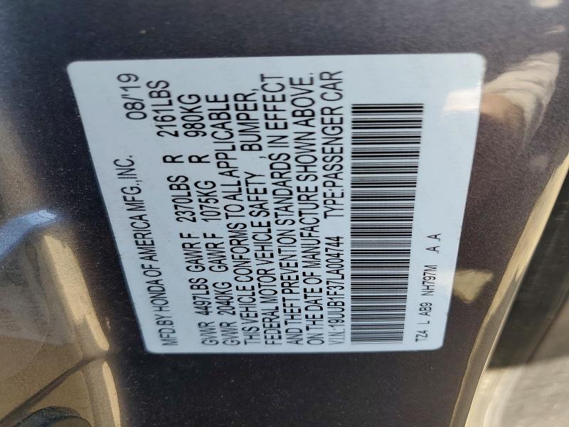 79672645 :رقم المزاد ، 19UUB1F37LA004744 vin ، 2020 Acura Tlx مزاد بيع