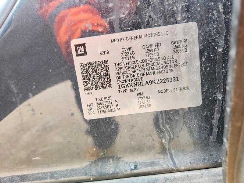 Продаж на аукціоні авто 2019 Gmc Acadia, vin: 1GKKNRLA9KZ225331, номер лоту: 79822535