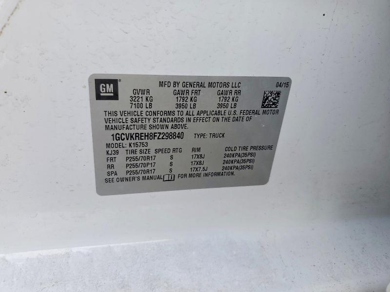 Aukcja sprzedaży 2015 Chevrolet Silverado, vin: 1GCVKREH8FZ298840, numer aukcji: 46184256