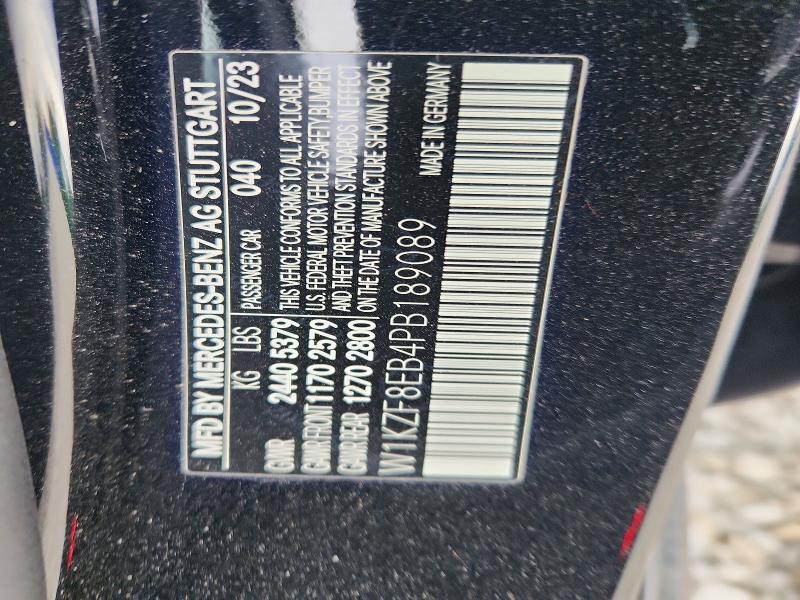 Aukcja sprzedaży 2023 Mercedes-benz E, vin: W1KZF8EB4PB189089, numer aukcji: 46117356