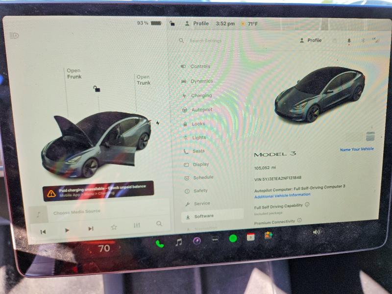 Aukcja sprzedaży 2022 Tesla Model 3, vin: 5YJ3E1EA2NF131848, numer aukcji: 79999095
