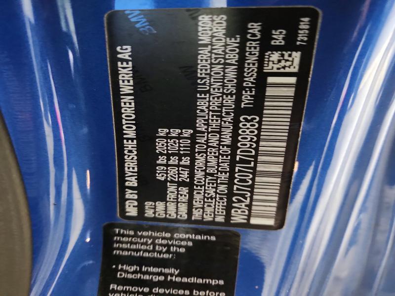 47035396 :رقم المزاد ، WBA2J7C07L7D99883 vin ، 2020 Bmw M240xi مزاد بيع