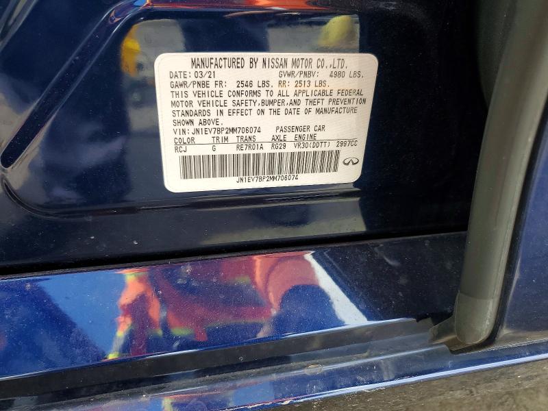 Aukcja sprzedaży 2021 Infiniti Q50, vin: JN1EV7BP2MM706074, numer aukcji: 79890875