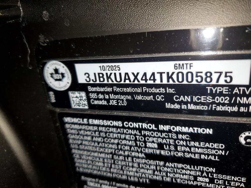 77684075 :رقم المزاد ، 3JBKUAX44TK005875 vin ، 2026 Can-am Defender Max Limited مزاد بيع