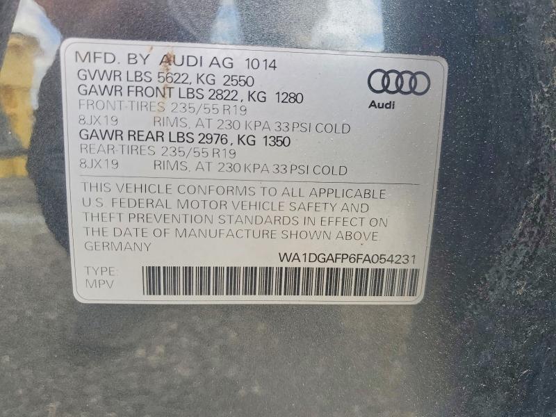 Продажа на аукционе авто 2015 Audi Q5, vin: WA1DGAFP6FA054231, номер лота: 48038556