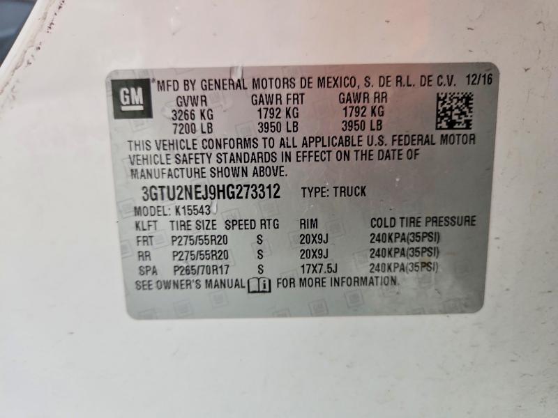 Aukcja sprzedaży 2017 Gmc Sierra, vin: 3GTU2NEJ9HG273312, numer aukcji: 47735486